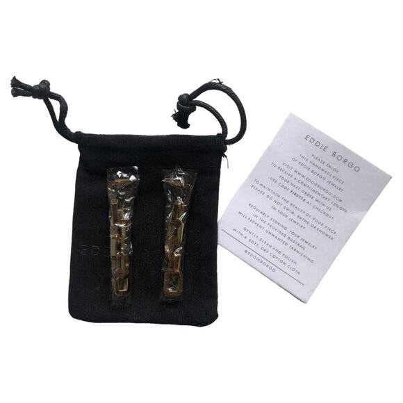 Eddie Borgo NWT Classic 12 Karat Gold Plated Supra Link Drop Earrings - Picture 5 of 15